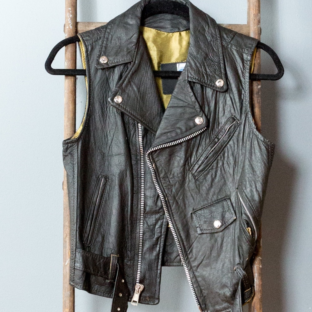 COOL Vintage Leather MOTO vest